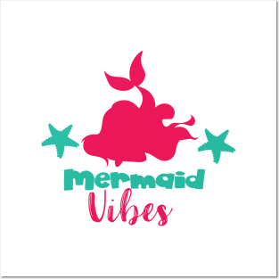 Mermaid Vibes, Mermaid Tail, Mermaid Silhouette Posters and Art